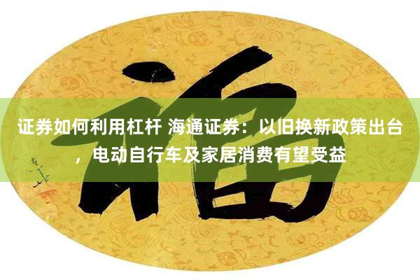 证券如何利用杠杆 海通证券：以旧换新政策出台，电动自行车及家居消费有望受益